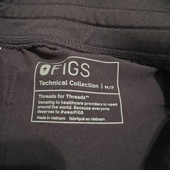 Figs Women's Black Pants with Gray Drawstring - Picture 2 of 4